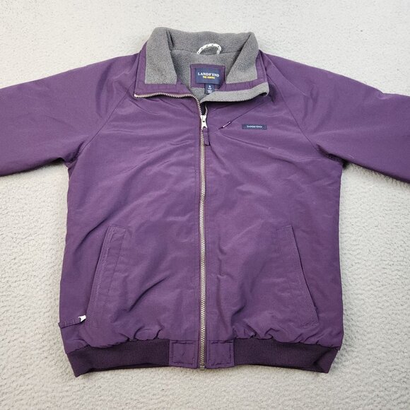 Vintage Lands End Women’s Small Purple Fleece Lined Squall Bomber Jacket Outdoor - Picture 7 of 13